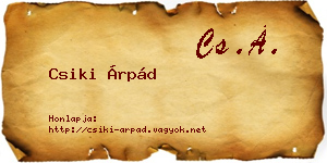 Csiki Árpád névjegykártya