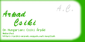 arpad csiki business card